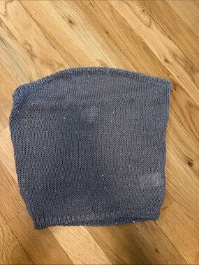 L.A. Hearts Gray Sparkle V-Neck Knit Sweater